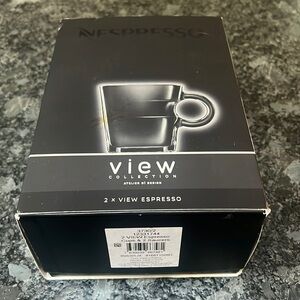 Nespresso View 2 Espresso Cups and 2 Saucers - New in Box